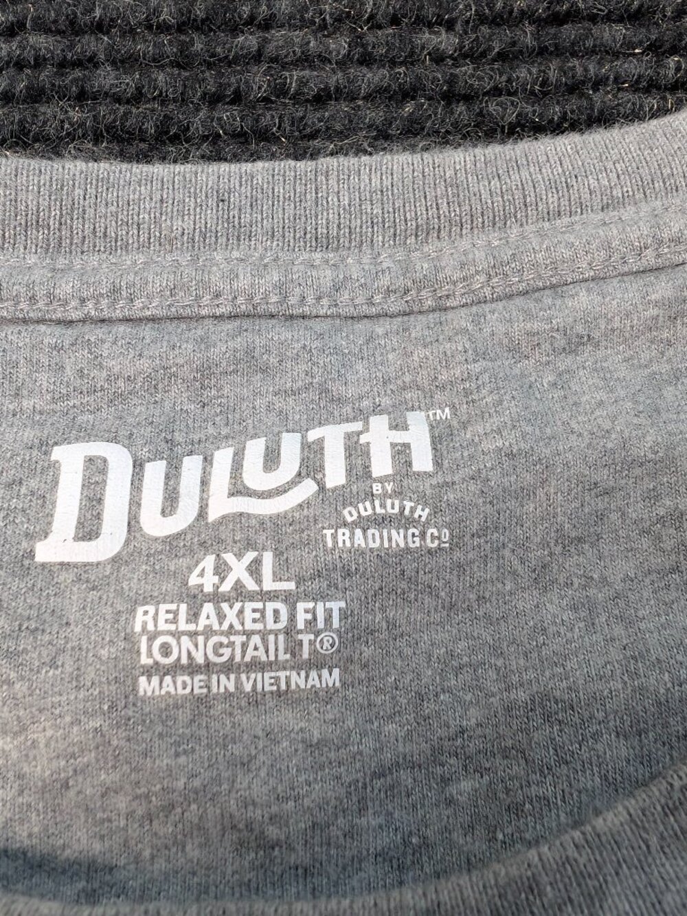 Duluth Trading Co Men's 4XL Longtail T-Shirt Gray Pocket Crew Neck Big & Tall